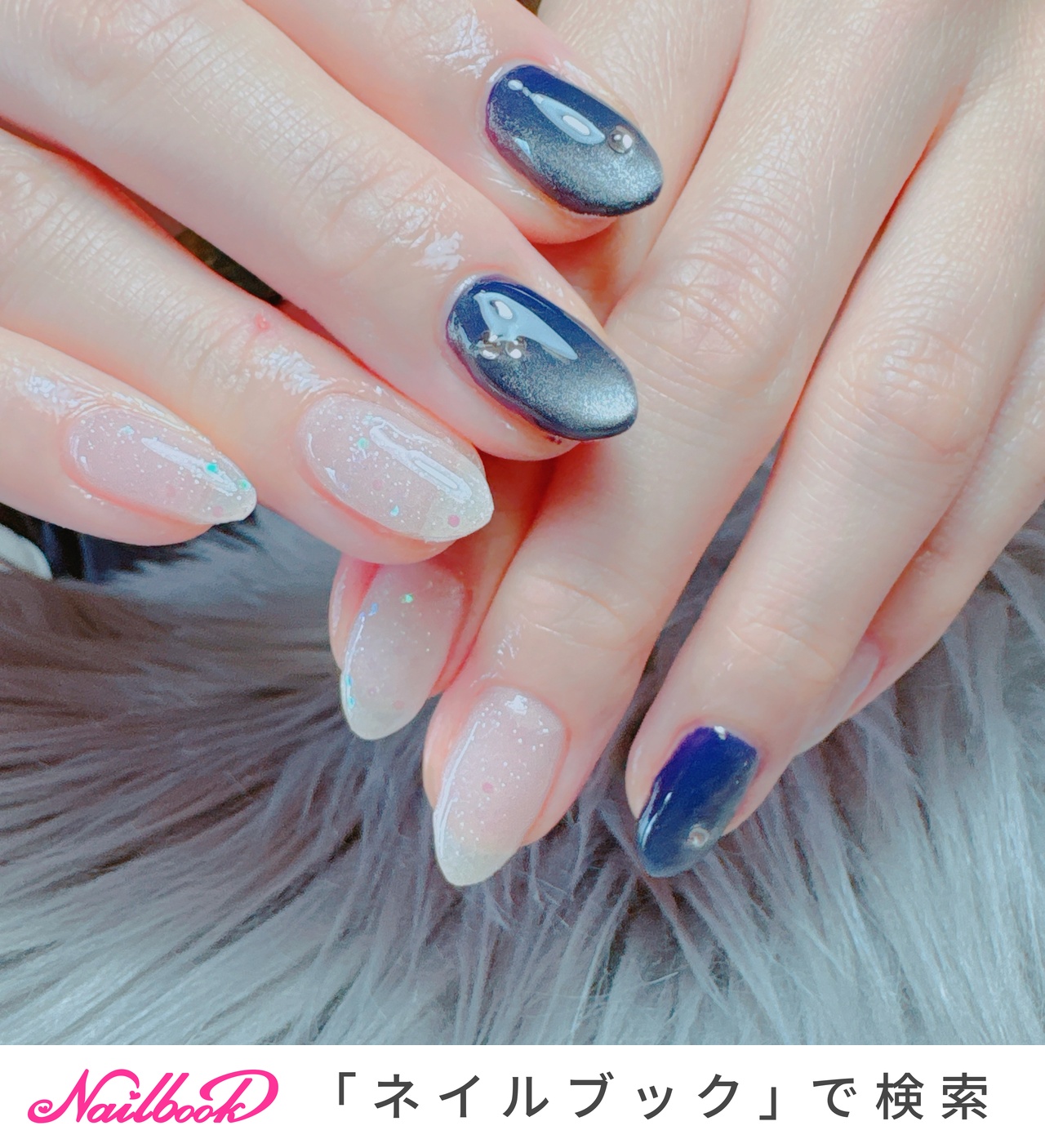 オールシーズン/ハンド/シンプル/マグネット/大人 - Link nailのネイル