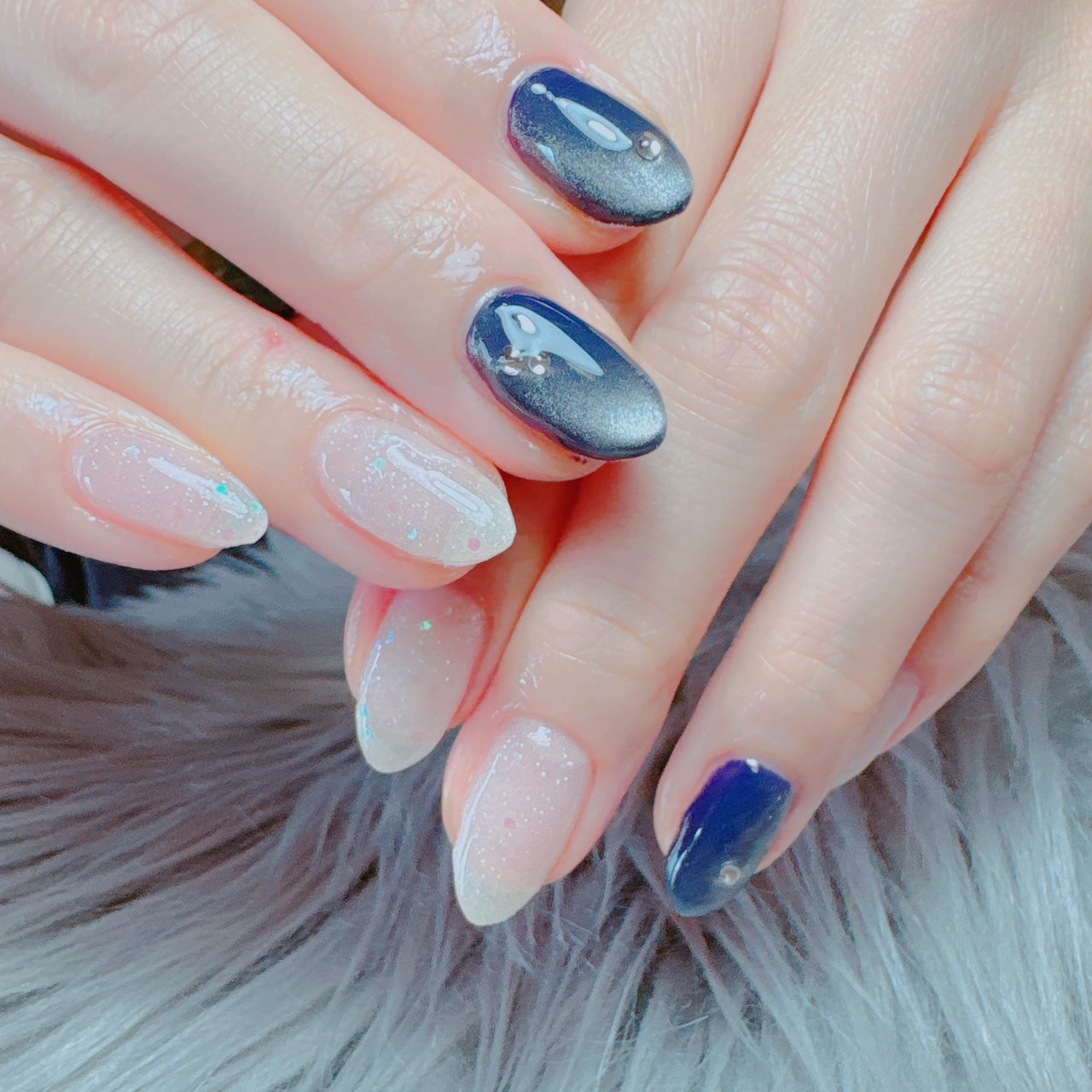 オールシーズン/ハンド/シンプル/マグネット/大人 - Link nailのネイル