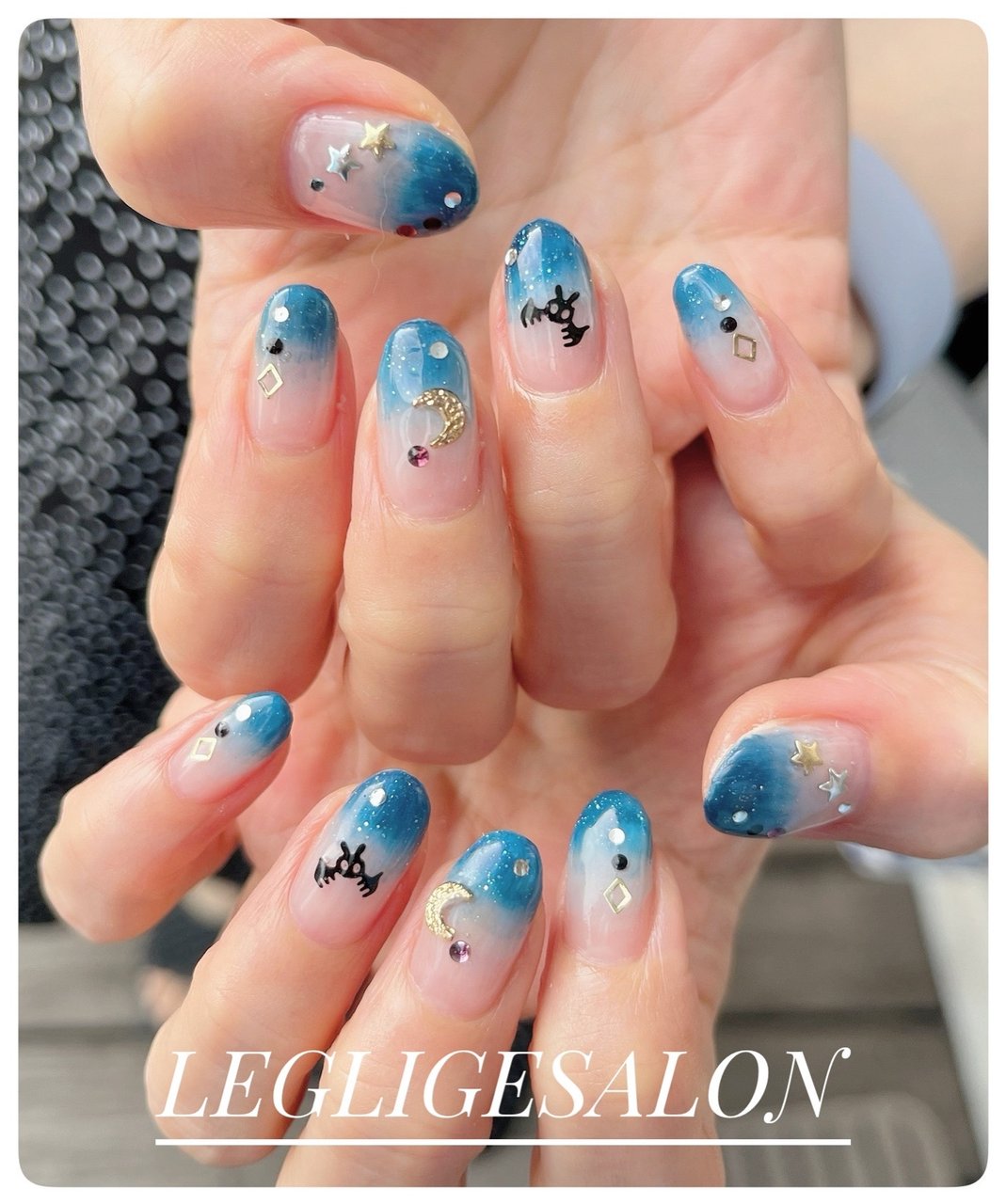 秋/ハロウィン/ハンド/グラデーション/ネイビー - LEGLIGE SALON