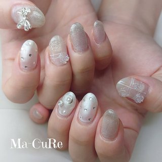 オーダー　ネイルチップ　ワンホンネイル　ニュアンスネイル　ガーリー韓国　薔薇 8195ad4ebf09072005b5c36fa67721