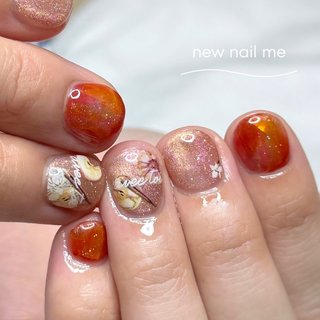 フルーツ/オレンジ/マグネットネイルのネイルデザイン｜ネイルブック