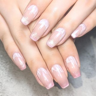 色付けネイル 桃色 ポイント/#桃色ネイルのネイルデザイン｜ネイルブック