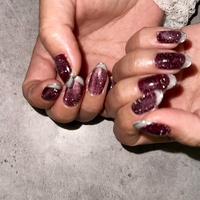 2025年】新着順｜ボルドー/#フラッシュフレンチのネイルデザイン