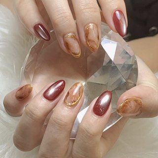 【オーダー】ネイルチップ　キラキラツイードチェックボルドーマグネット韓国ワンホン オーダー】ネイルチップ キラキラツイードチェックボルドーマグネット