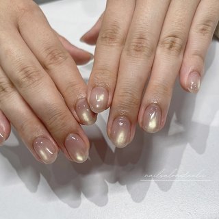 オレンジベージュマグネットネイル 07 クリアハート ハロウィン 韓国 うるうる オレンジベージュマグネットネイル 07 クリアハート ハロウィン