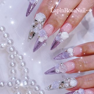 ワンホンネイル(ワンホン/中国ネイル/中華ネイル)/#薔薇ネイルのネイル