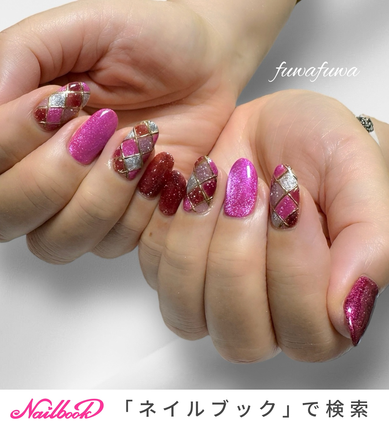 No115.ネイル☆キラキラひし形☆ダイヤ☆フラワー 1280_lc