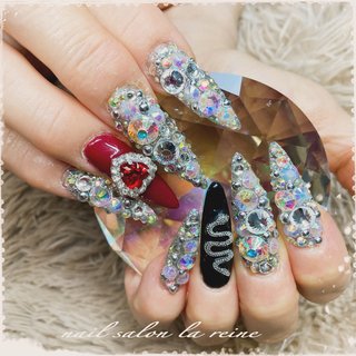 ネイルチップ ワンホン ビジュー スタッズ ラメ ネイルチップ ワンホン ビジュー スタッズ ラメ クリア/#ビジュー