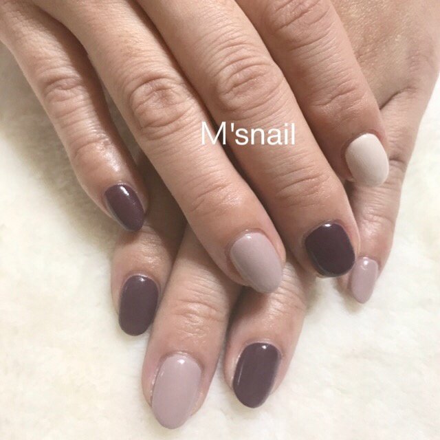 秋 冬 ハンド ワンカラー ショート M S Nailのネイルデザイン No ネイルブック