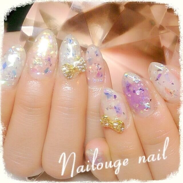 冬 パーティー デート ハンド ホログラム Nailsalon Nailougeのネイルデザイン No ネイルブック