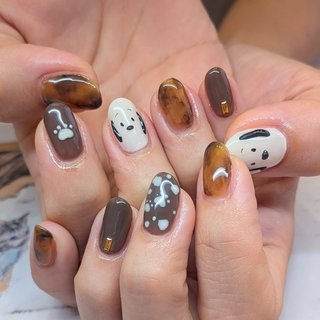 【着画あり】くまネイル　アーガイル柄ネイル　癒しネイル　シンプルネイル 着画あり】くまネイルアーガイル柄ネイル癒しネイルシンプルネイル