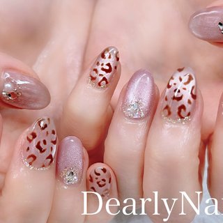 レオパード/ピンクのネイルデザイン｜ネイルブック