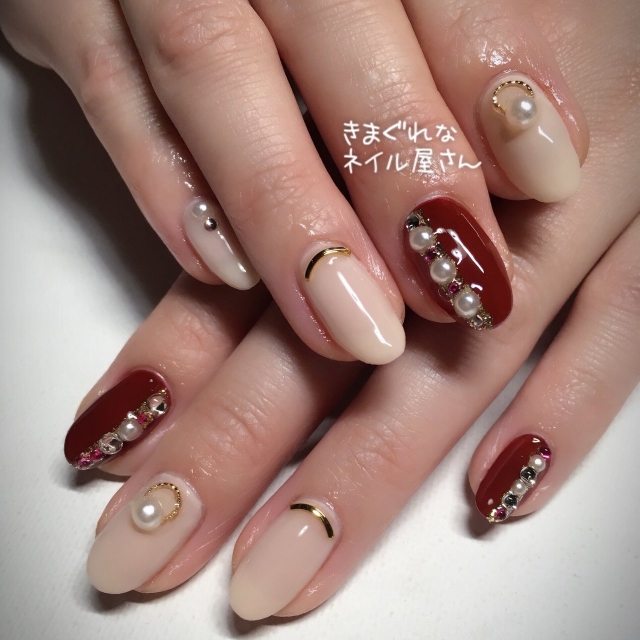 冬 ブライダル デート ハンド ベージュ きまぐれなネイル屋さんのネイルデザイン No ネイルブック