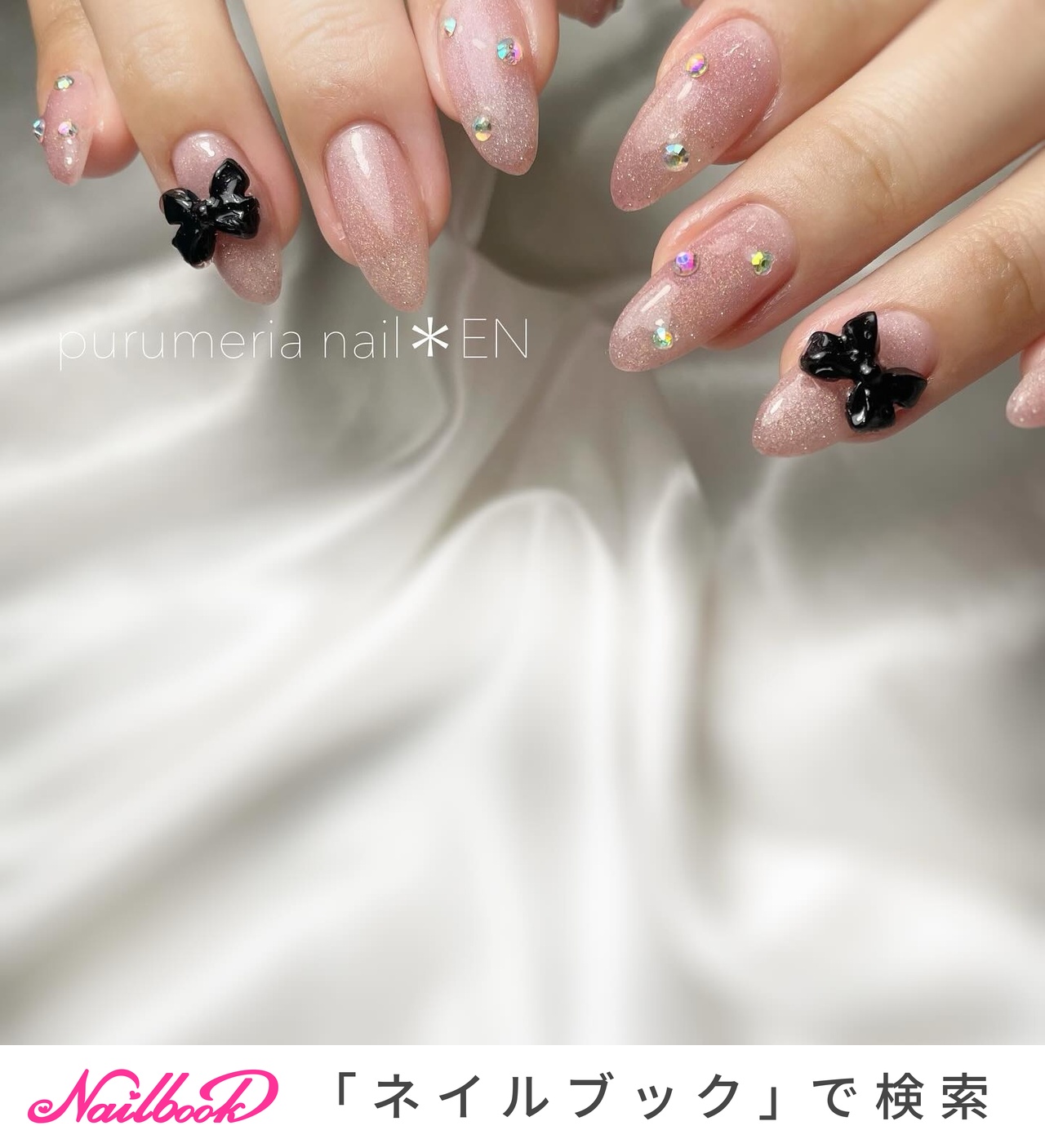 リボン/#ピンクオーロラネイルのネイルデザイン｜ネイルブック