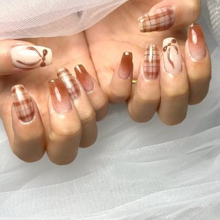 ネイルチップ オーダー チェック マグネット ミラー ニュアンス ぷっくり 冬 ネイルチップ オーダー チェック マグネット ミラー ニュアンス