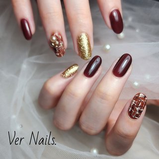2025年】新着順｜秋/チェック/ボルドーのネイルデザイン｜ネイルブック