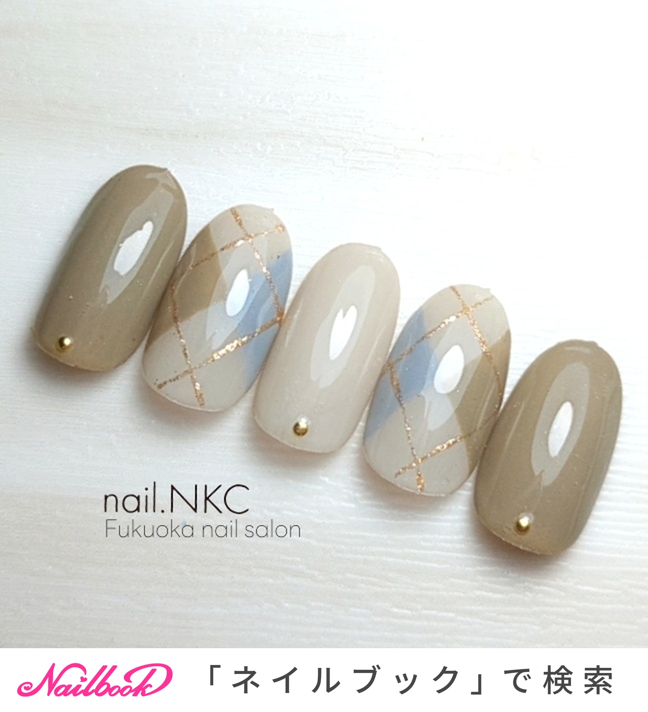 【着画あり】くまネイル　アーガイル柄ネイル　癒しネイル　シンプルネイル 【着画あり】くまネイル　アーガイル柄ネイル　癒しネイル　シンプルネイル