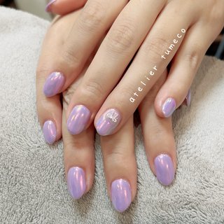 ラメ 紫 リボン ネイルパーツ 12個 パープル(紫)/リボンのネイル