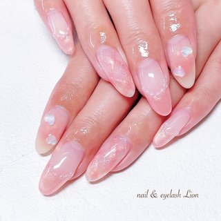 ネイル ネイルチップオーダー チークネイル ワンホン キラキラ フレンチ ハート ワンホンネイル チークネイル ラメ ハート ネイルチップの通販