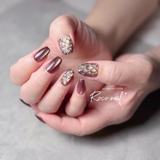 シルバーマグネット ワンホンネイル キルティング ネイルチップ