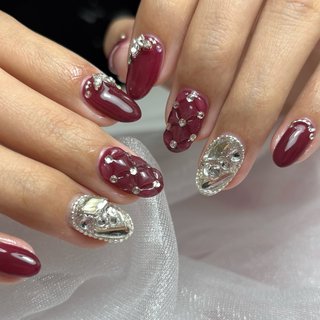 オーダー　ネイルチップ　ワンホンネイル　ニュアンス　ガーリー No.107】ガラスフレンチ♡ちゅるん ワンホン ネイルチップ 春