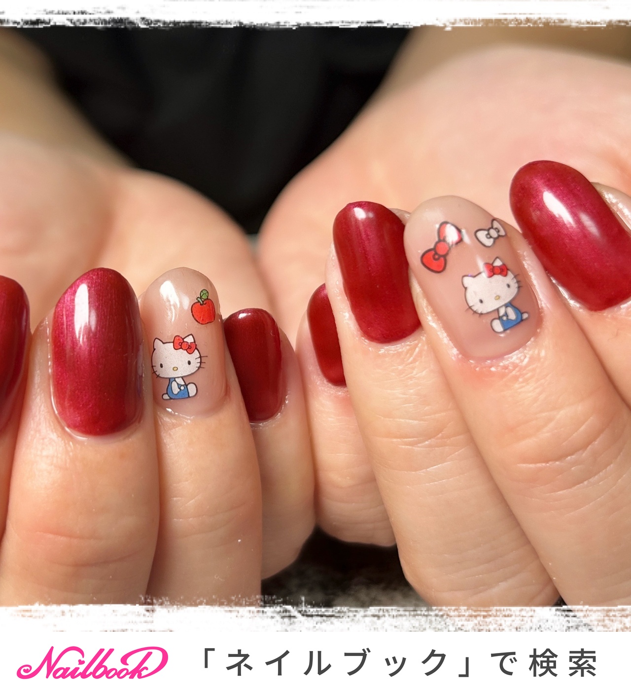 レア‼️キティ ハート柄 エンジェル 天使 ナース 爪切り ネイル ハローキティのネイルデザイン｜ネイルブック キティ ハート柄