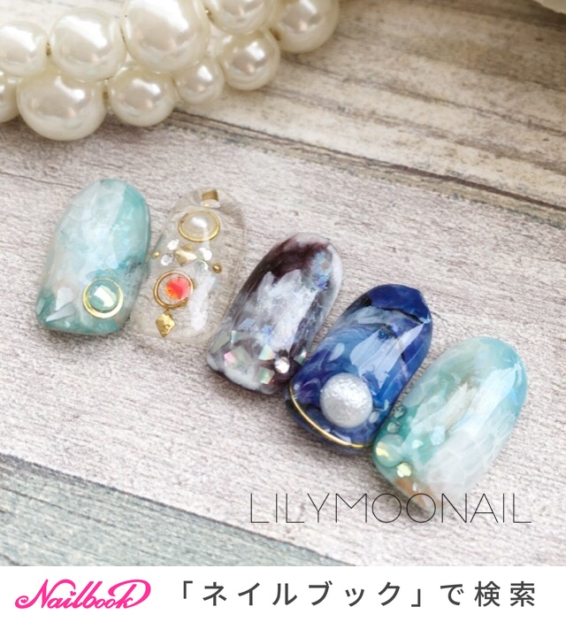 海 リゾート パーティー ハンド アンティーク Lilymoonailのネイルデザイン No ネイルブック