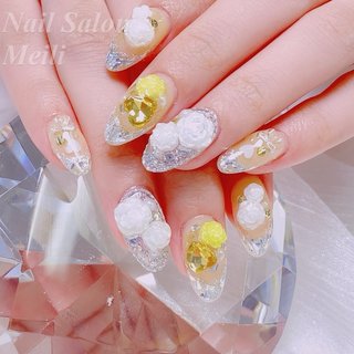 パステルイエロー　ネイルチップ　オーダー　ガラスフレンチ m81649397338_1.jpg?1731668423