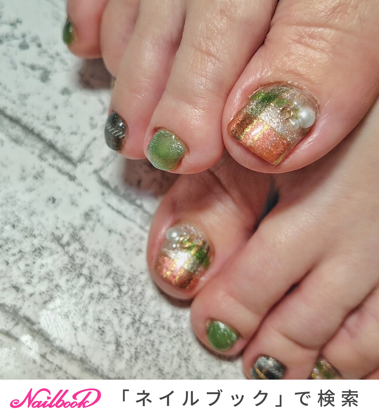 【フットネイル】マグネット ニュアンス ネイルチップ フットネイル マグネット ミラー ニュアンスネイルチップ 親指