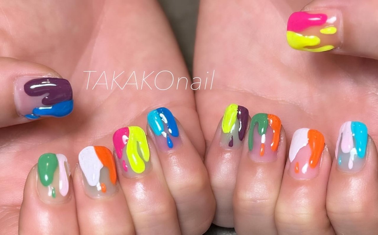 水滴/ぷっくり/個性派/カラフル - TAKAKOnailのネイルデザイン[No 