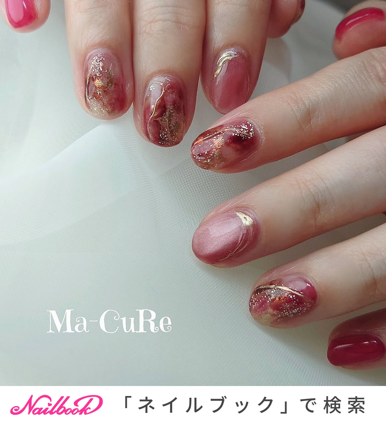 べっ甲/ボルドーのネイルデザイン｜ネイルブック