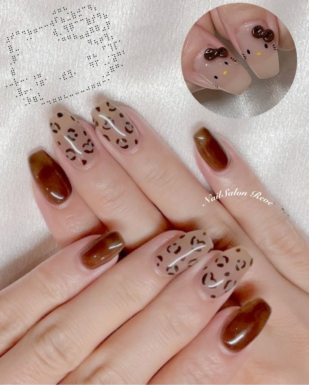 秋/ハンド/アニマル柄/リボン/レオパード - nail_Salon_Reveのネイル