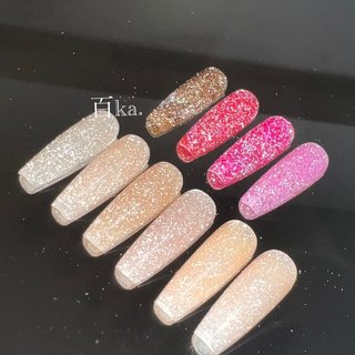 オールシーズン/ビジュー/キラキラ/ロング/スカルプチュア - ネイル