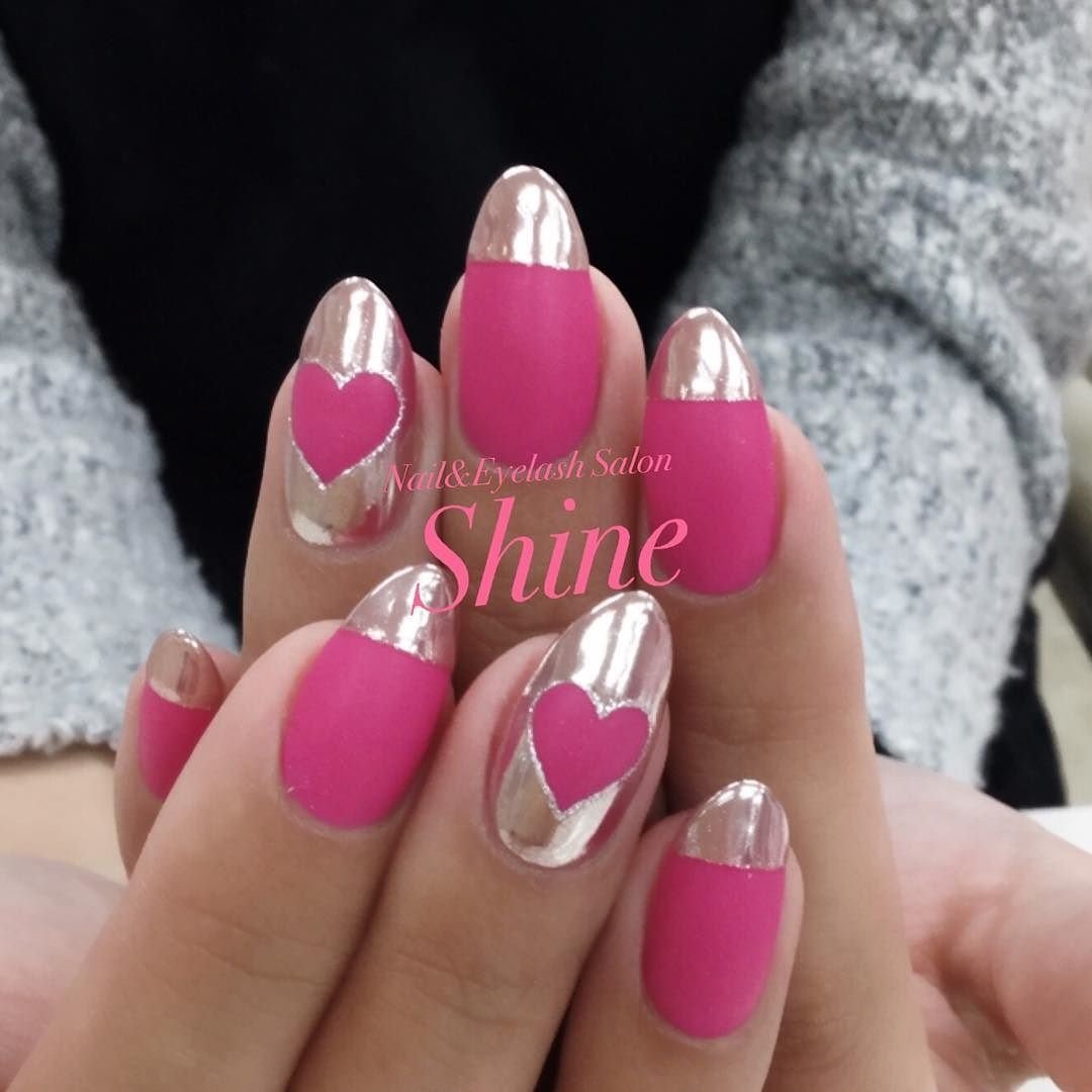 バレンタイン デート 女子会 ハンド ハート Nail Eyelash Salon Shineのネイルデザイン No ネイルブック