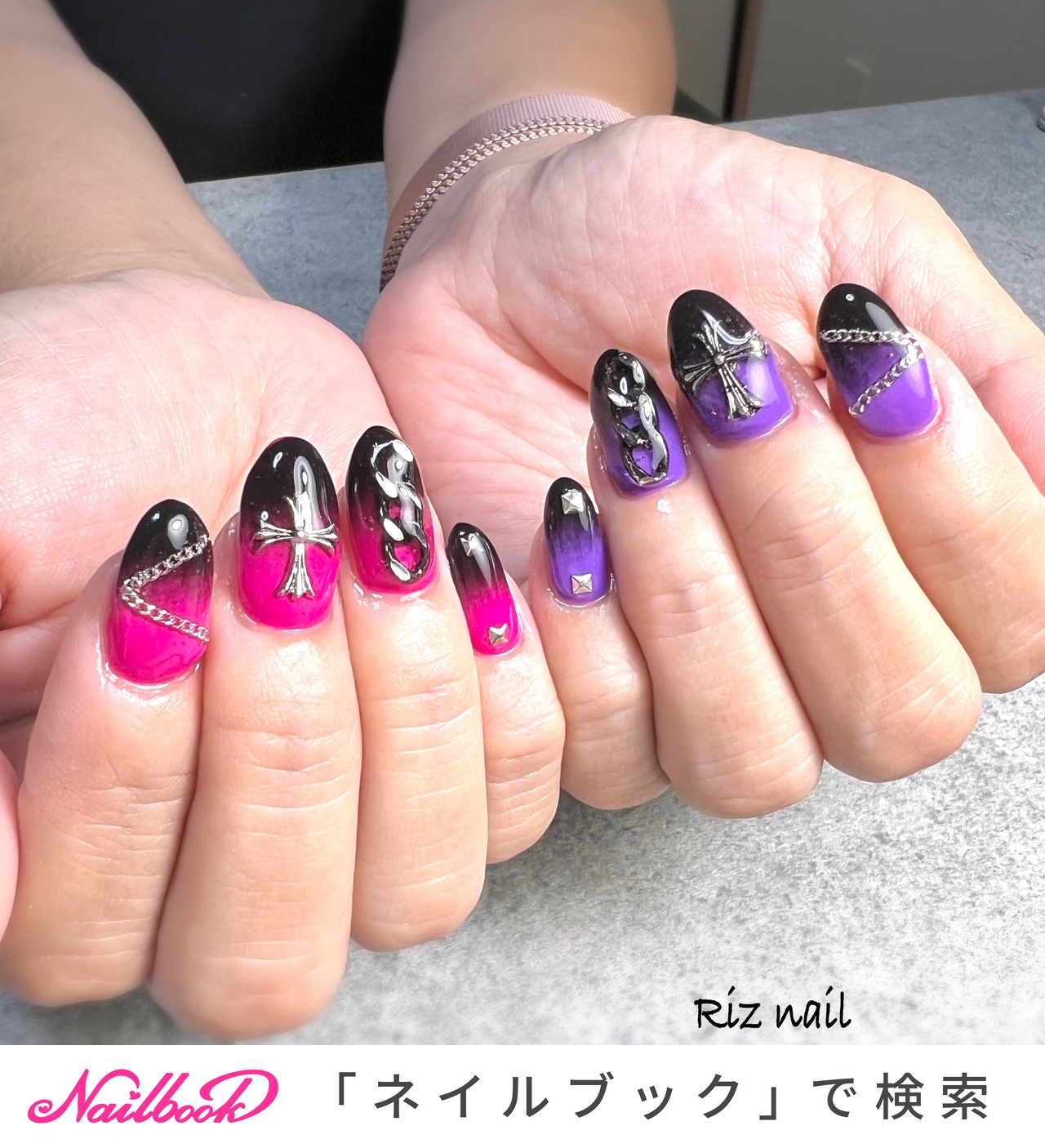 人気順｜パープル(紫)/クロムハーツネイルのネイルデザイン｜ネイルブック