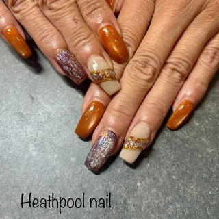 ハンド/ホイル/オーロラ/ミラー/クリア - heathpoolnailのネイル