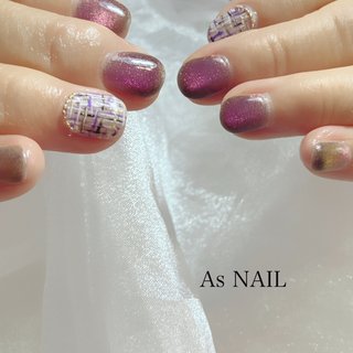 2026年】新着順｜ツイード/パープル/＃紫のネイルデザイン｜ネイルブック