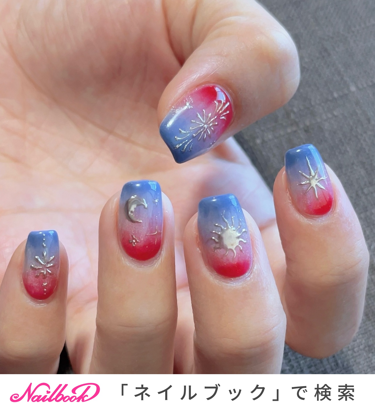 ハンド/グラデーション/バイカラー/マグネット/ミラー - mii0069