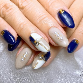 ハンド/マグネット/ホワイト/シルバー/ジェルネイル - sonomiの