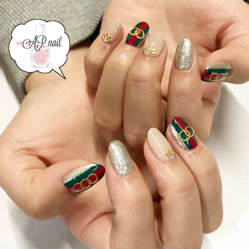 オールシーズン クリスマス パーティー ハンド ラメ Apnail Rのネイルデザイン No ネイルブック