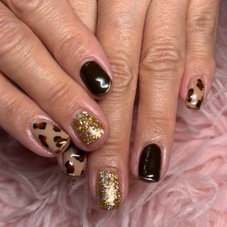 スペシャルデザイン　グラデーションブラウンミンク　ショートジレ Gradation（グラデーション） ラウンドファスナー長財布