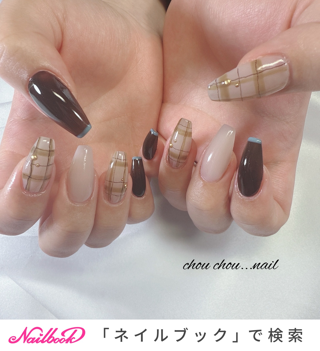 秋/ハンド/チェック - nail salon ChouChouのネイルデザイン[No