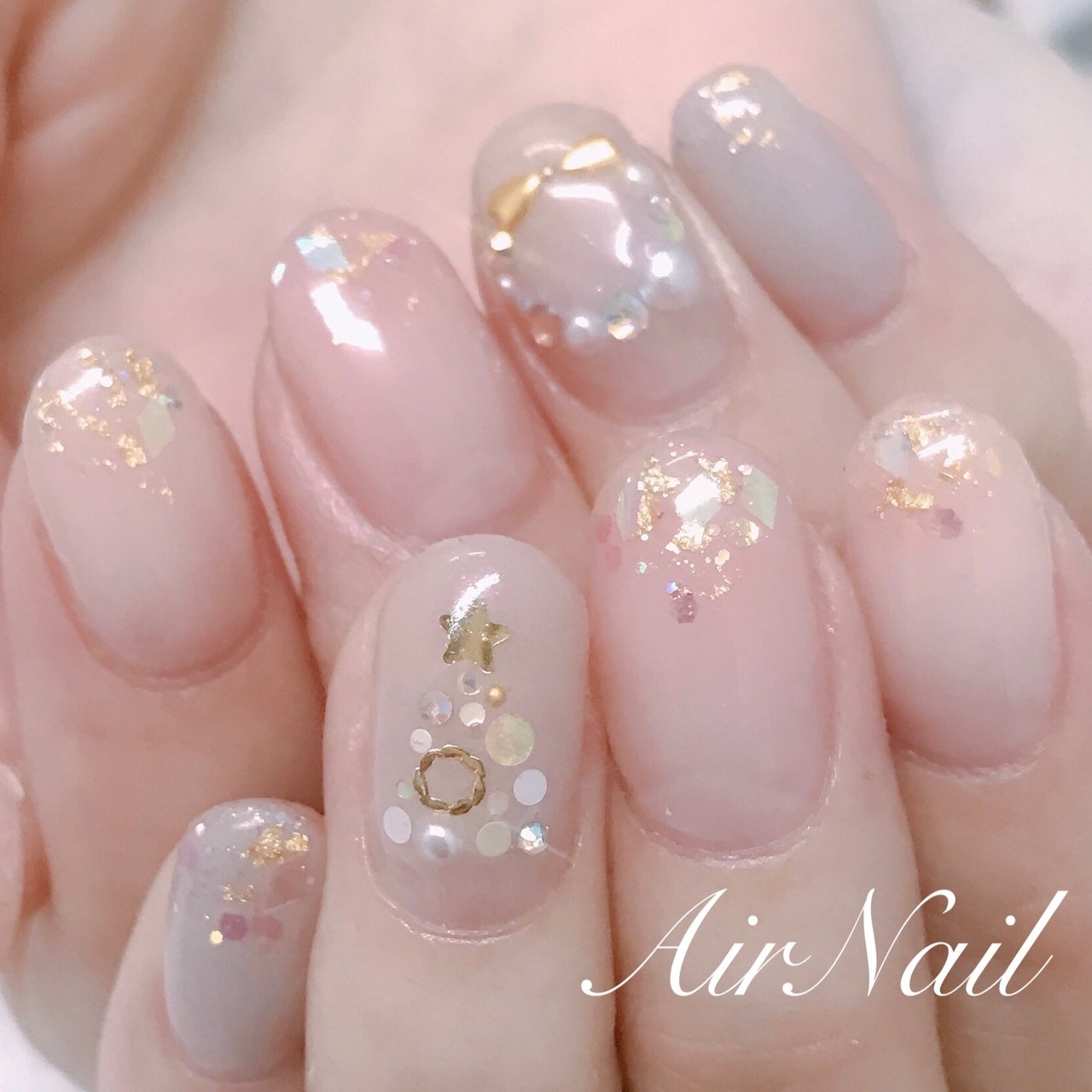 クリスマス オフィス ブライダル 女子会 ハンド Airnail エアーネイル のネイルデザイン No ネイルブック