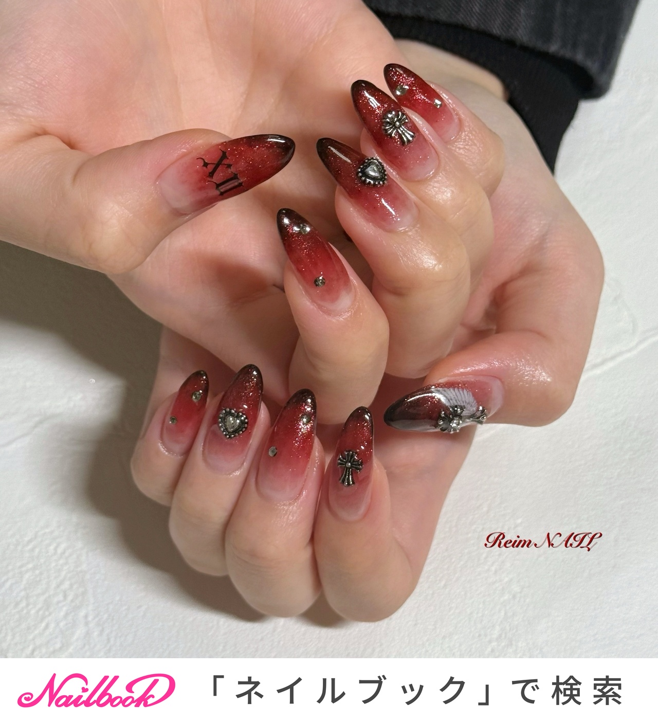 人気順｜レッド(赤)/#クロムパーツネイルのネイルデザイン｜ネイルブック