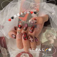 ブラック(黒)/#葛葉ネイルのネイルデザイン｜ネイルブック