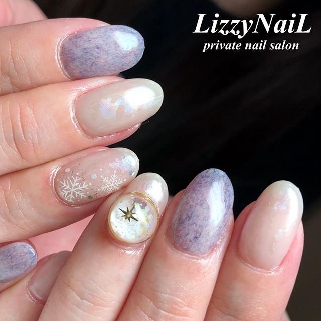 秋 冬 お正月 パーティー ハンド Lizzynailのネイルデザイン No