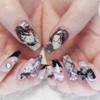 アクリルネームパーツ　三枝明那　あきにゃ　ネイルパーツ　痛ネイル　推しネイル 三枝明那ネイルのネイルデザイン｜ネイルブック