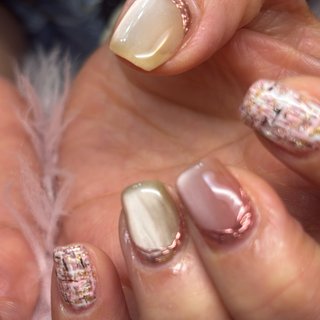 グラデーション/ショート/スクエア/ブラウン - ネイルサロンBerryの