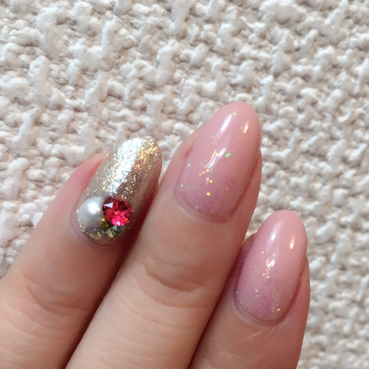 オールシーズン デート ハンド ラメ ワンカラー Miumiu1019のネイルデザイン No ネイルブック