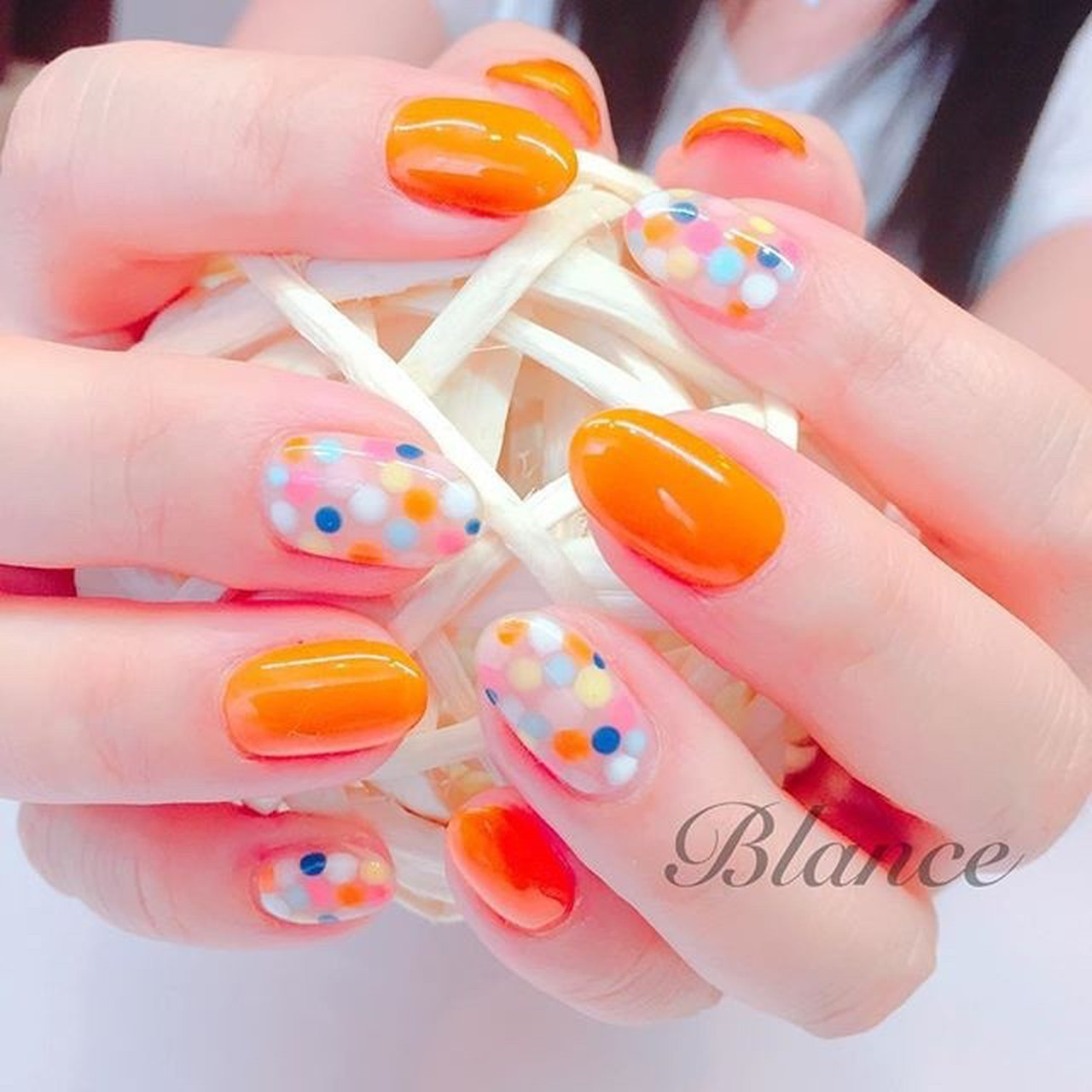 夏 女子会 ハンド ワンカラー ドット Junkonakanishiのネイルデザイン No ネイルブック